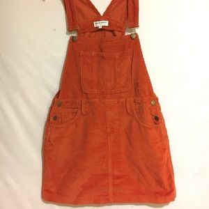 Orange Corduroy Skirt/Overalls